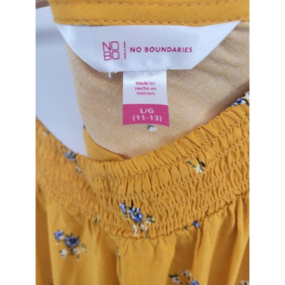 Yellow Ditsy Floral Spaghetti Strap Cami Top No Boundaries L/G (11-13) NWT - Picture 3 of 9